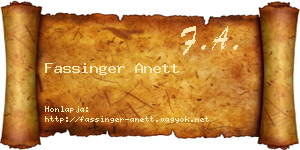 Fassinger Anett névjegykártya
