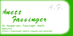 anett fassinger business card